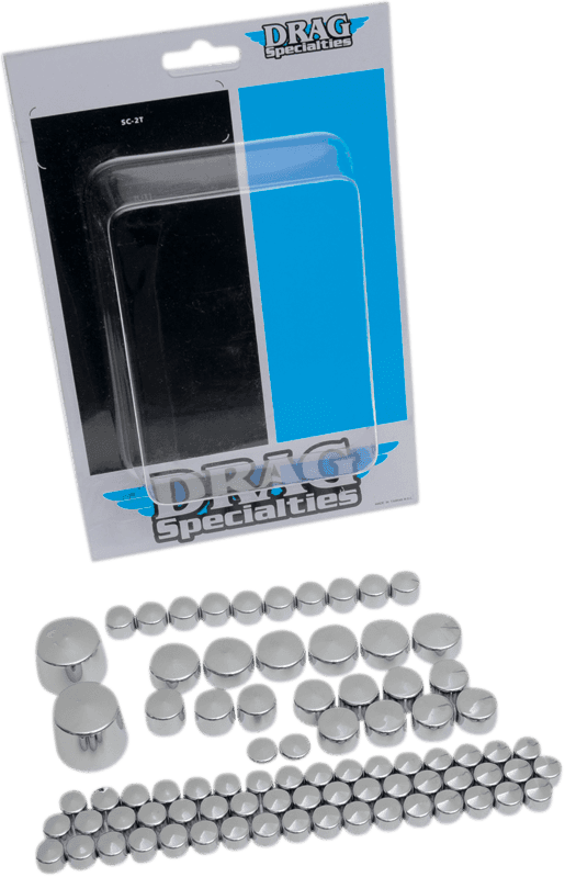 DRAG SPECIALTIES 2401-0708 Bolt Cover Kit - Standard/Engine - Chrome - '07-'10 Softail