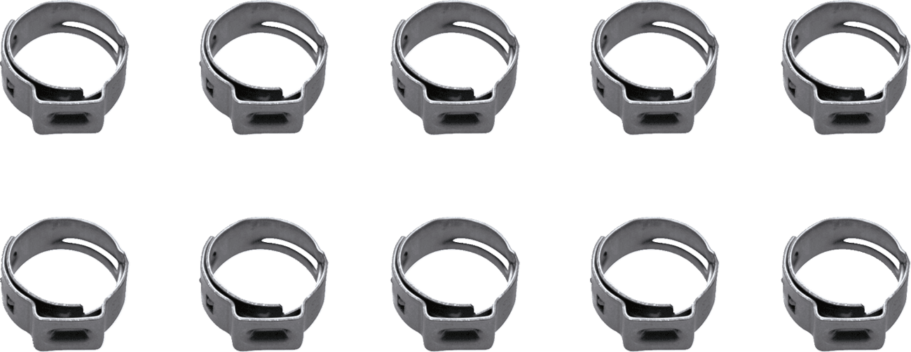 MOTION PRO 2401-0717 Ear Clamps - Fuel Line - Stepless - 13.2-15.7 mm - 10 Pack