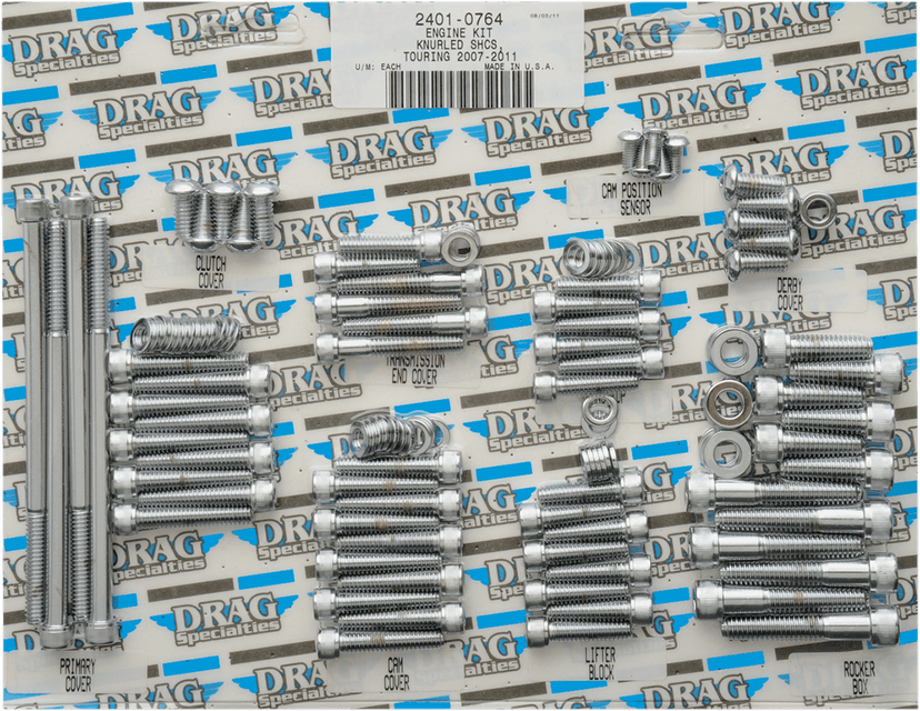 DRAG SPECIALTIES 2401-0764 Bolt Kit - Complete Motor - Knurled/Socket-Head - '07-'16 Touring — image 2 of 2