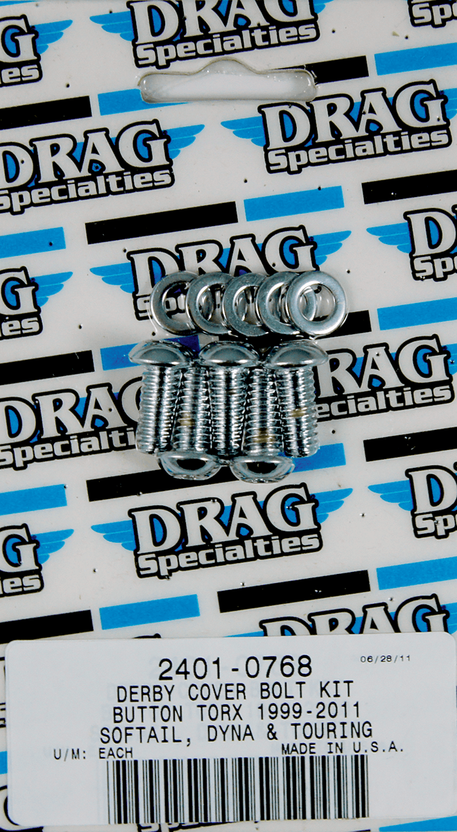 DRAG SPECIALTIES 2401-0768 Bolt Kit - Derby Cover - Smooth/Button-Head/Torx - Dyna/Softail/Touring — image 2 of 2