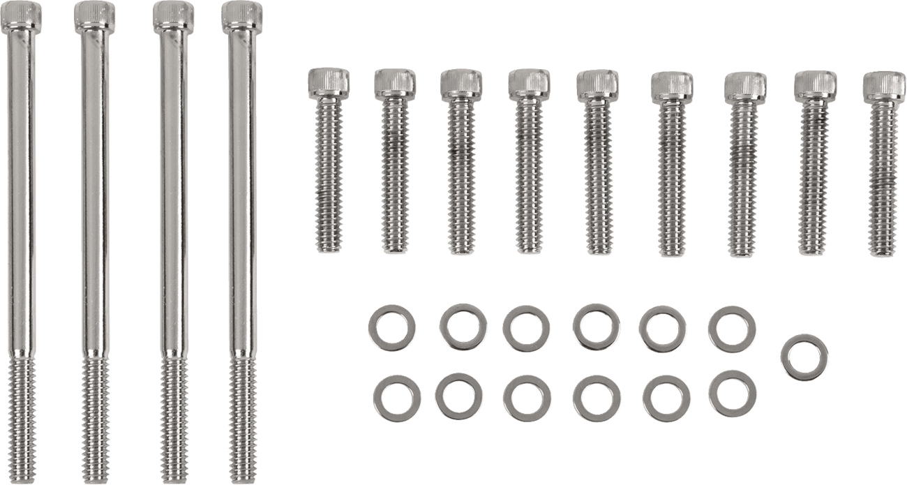 DRAG SPECIALTIES 2401-0769 Bolt Kit - Primary Cover - Knurled - Chrome - Softail/Dyna