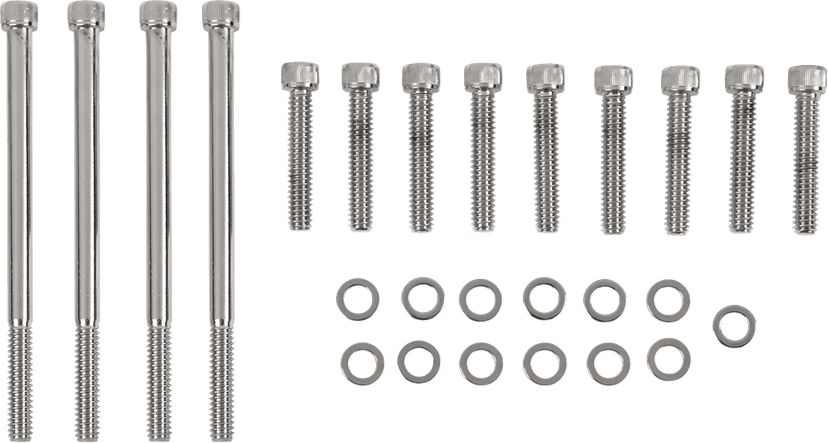 DRAG SPECIALTIES 2401-0769 Bolt Kit - Primary Cover - Knurled - Chrome - Softail/Dyna — image 1 of 2