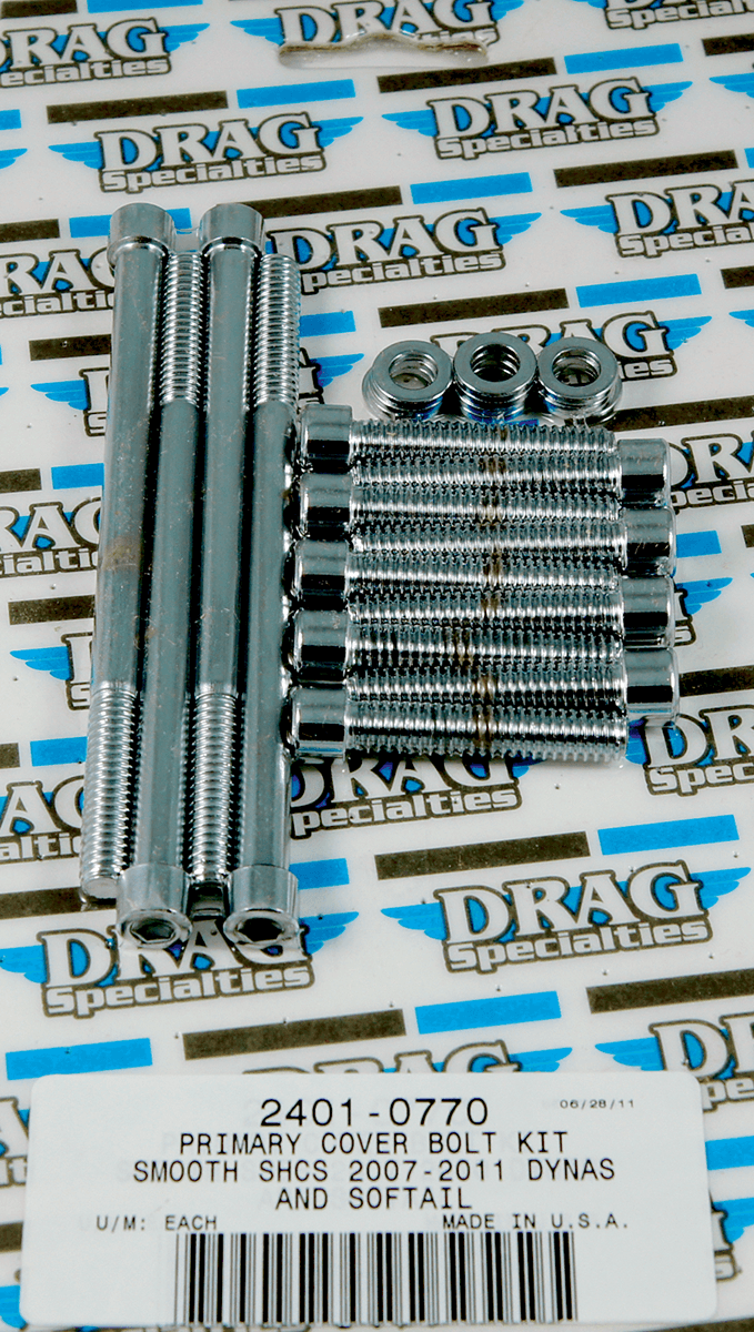 DRAG SPECIALTIES 2401-0770 Bolt Kit - Primary Cover - Smooth - Chrome - Softail/Dyna — image 2 of 2
