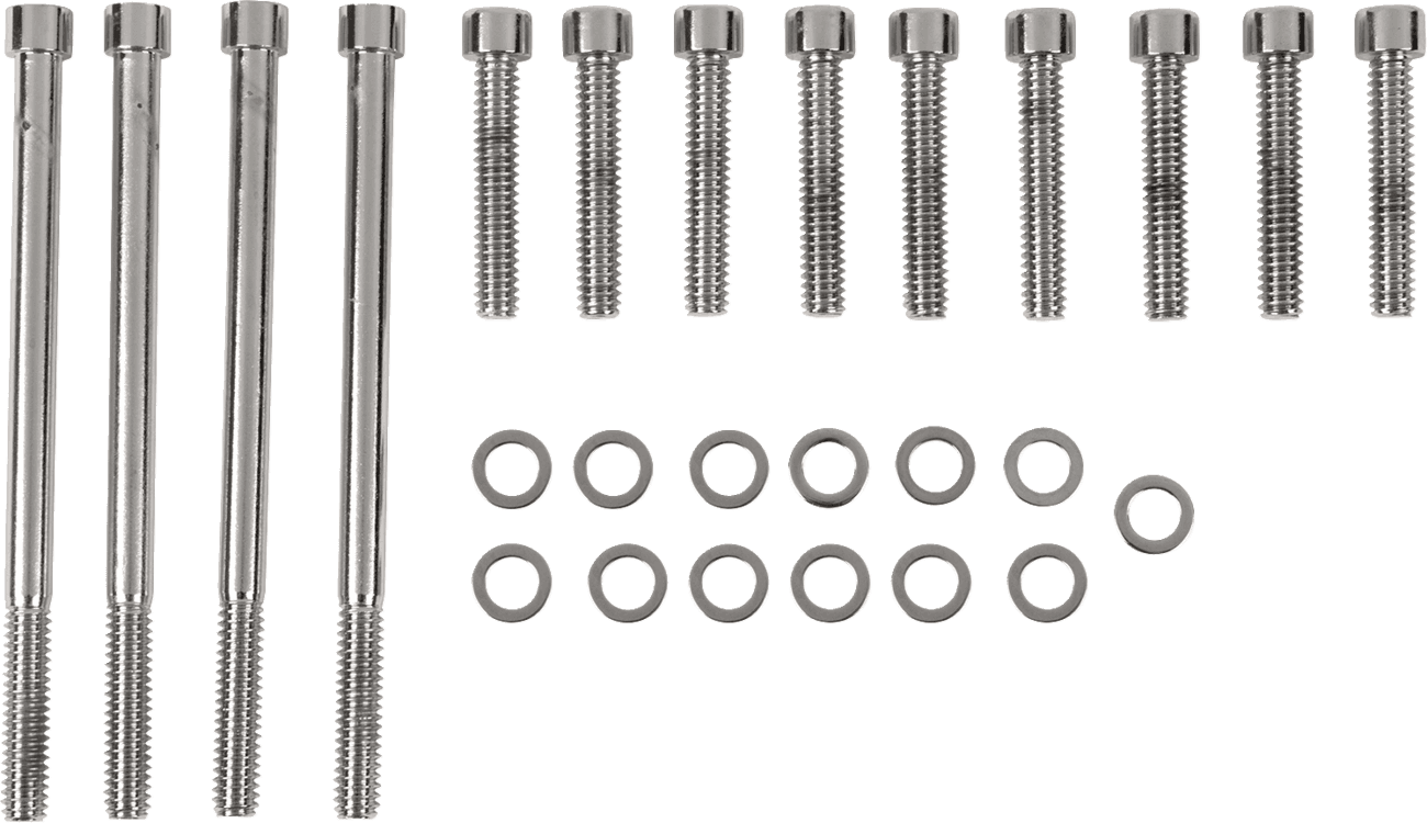 DRAG SPECIALTIES 2401-0770 Bolt Kit - Primary Cover - Smooth - Chrome - Softail/Dyna