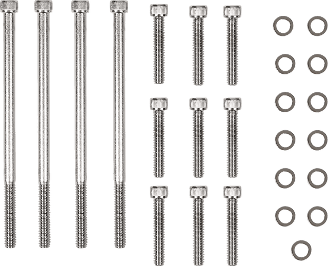 DRAG SPECIALTIES 2401-0771 Bolt Kit - Primary Cover - Knurled - Chrome - Touring — image 1 of 2