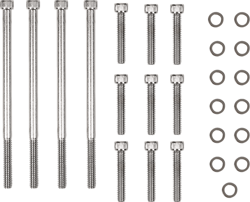 DRAG SPECIALTIES 2401-0771 Bolt Kit - Primary Cover - Knurled - Chrome - Touring — image 1 of 2