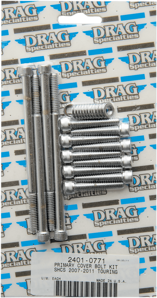 DRAG SPECIALTIES 2401-0771 Bolt Kit - Primary Cover - Knurled - Chrome - Touring — image 2 of 2