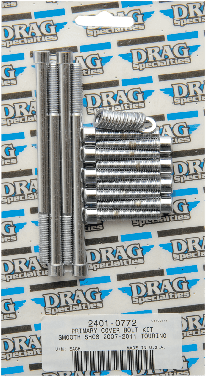 DRAG SPECIALTIES 2401-0772 Bolt Kit - Primary Cover - Smooth - Chrome - Touring — image 2 of 2