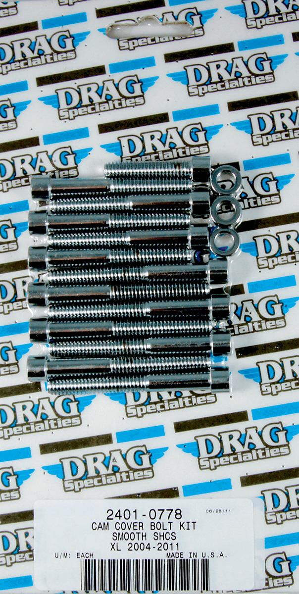 DRAG SPECIALTIES 2401-0778 Bolt Kit - Cam Cover - Smooth - Chrome - '04-'21 Sportster — image 2 of 2