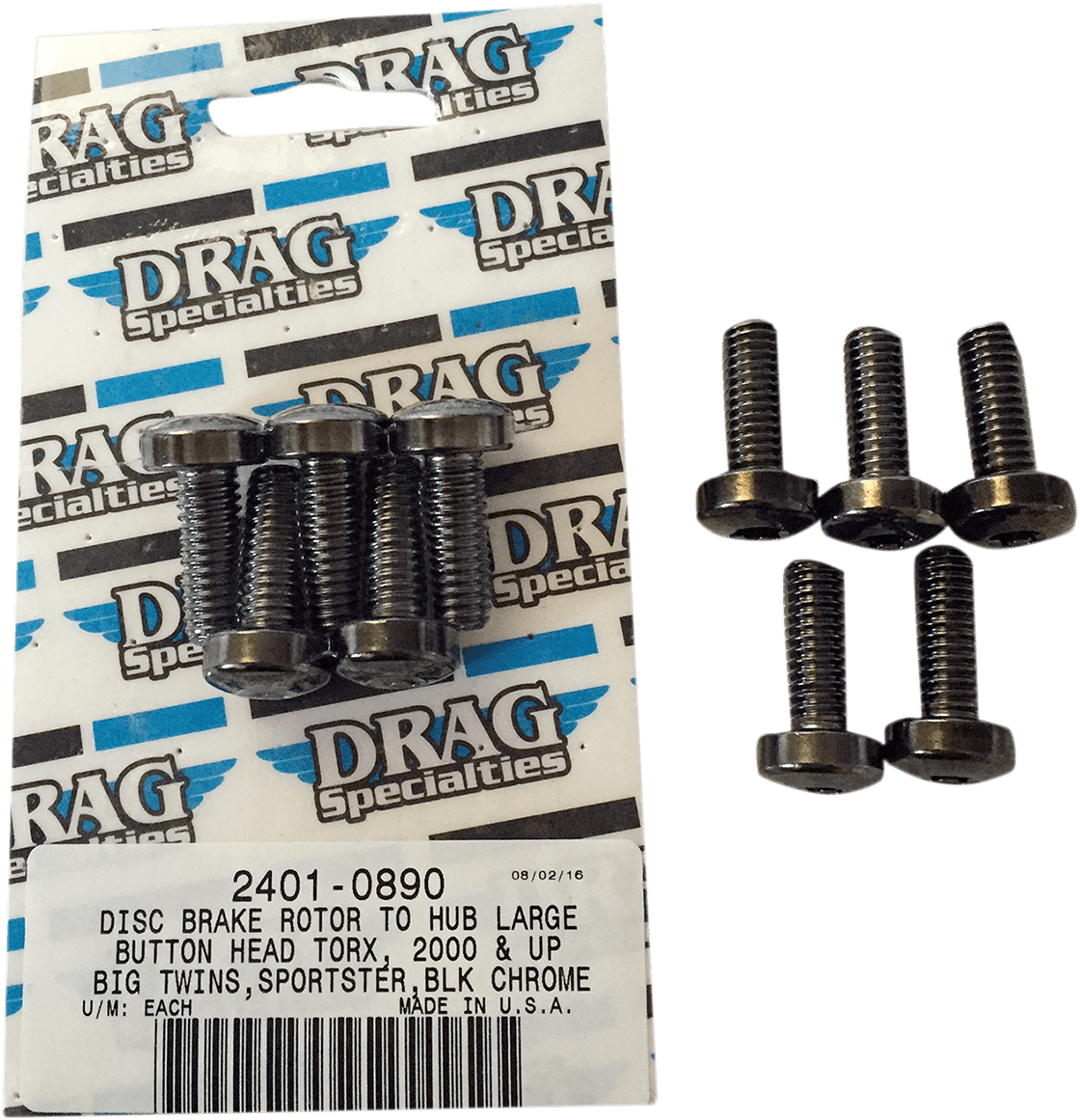DRAG SPECIALTIES 2401-0890 Mounting Kit - Rotor to Hub - Front - Black