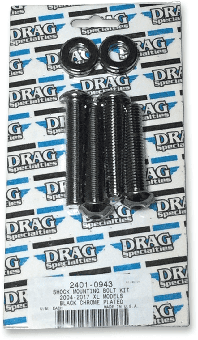 DRAG SPECIALTIES 2401-0943 Shock Mount Kit - Black/Chrome — image 2 of 2