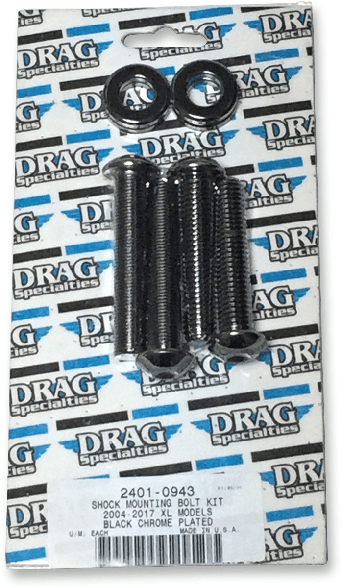 DRAG SPECIALTIES 2401-0943 Shock Mount Kit - Black/Chrome — image 2 of 2