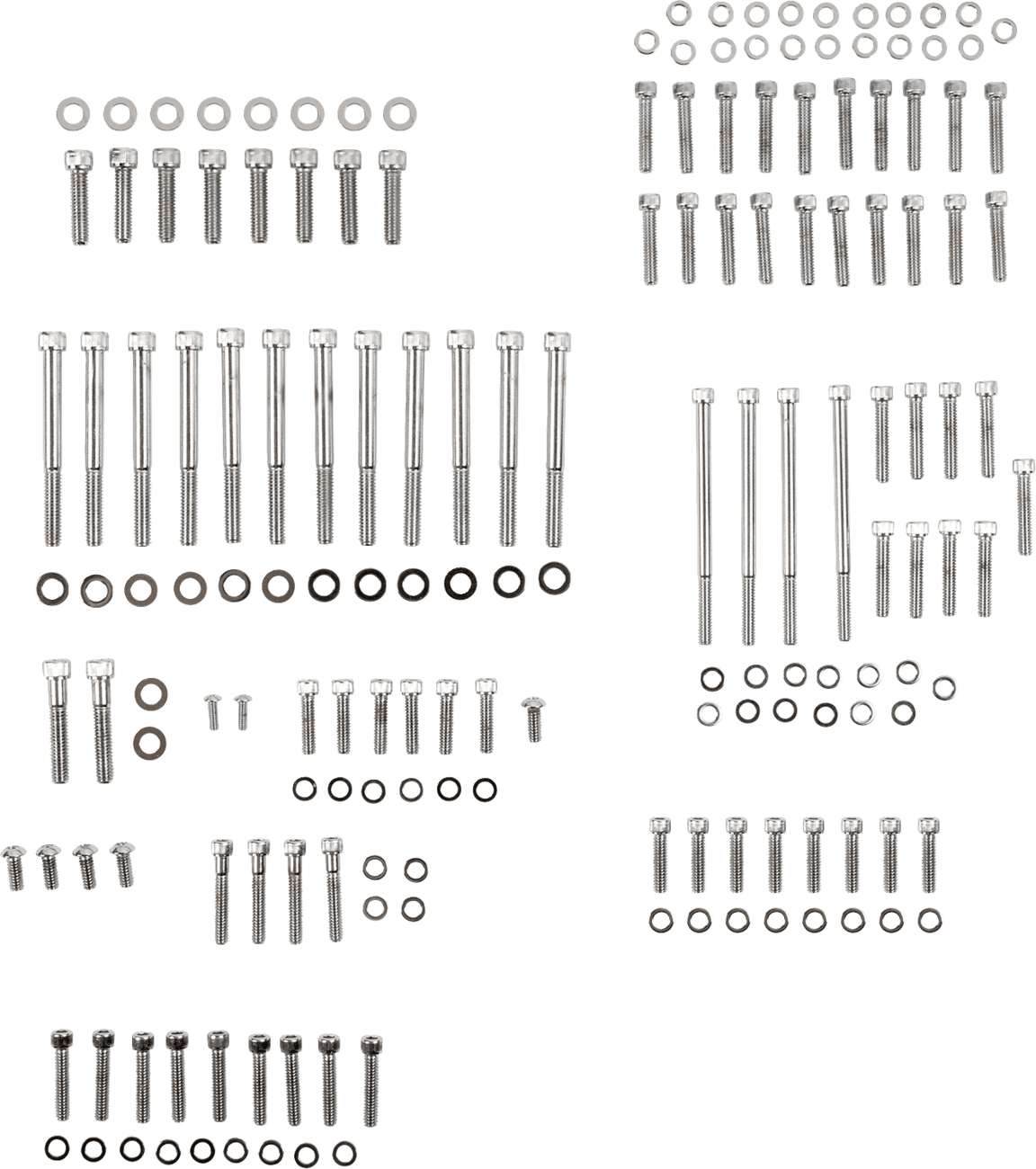 DRAG SPECIALTIES 2401-0966 Bolt Kit - Engine - Knurled/Socket-Head - Chrome - M8