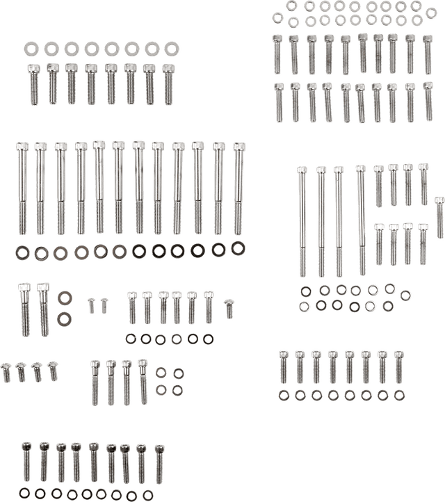 DRAG SPECIALTIES 2401-0966 Bolt Kit - Engine - Knurled/Socket-Head - Chrome - M8 — image 1 of 2