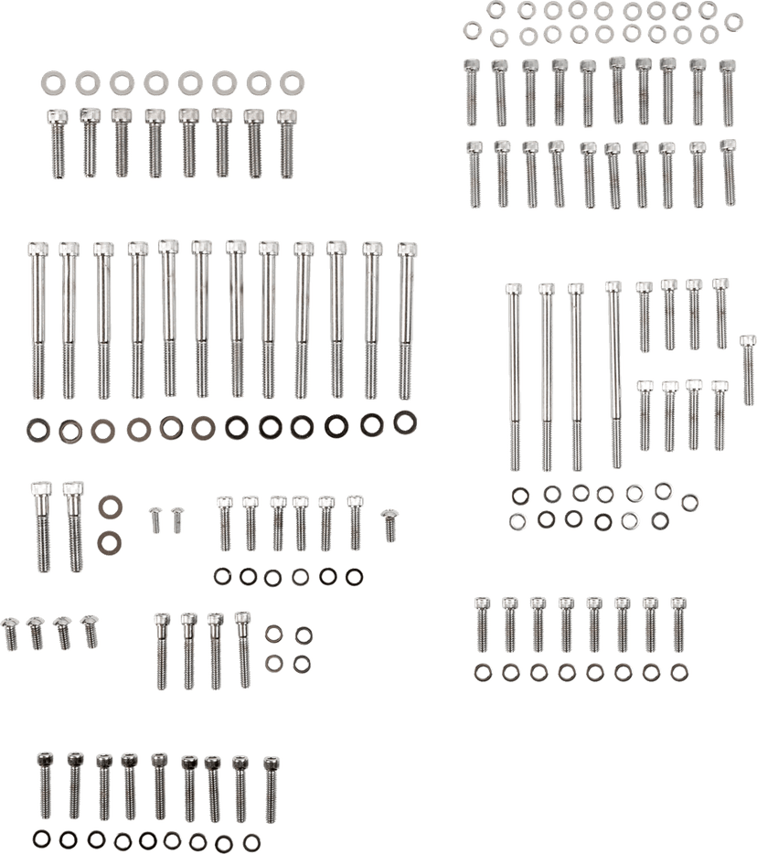 DRAG SPECIALTIES 2401-0966 Bolt Kit - Engine - Knurled/Socket-Head - Chrome - M8 — image 1 of 2