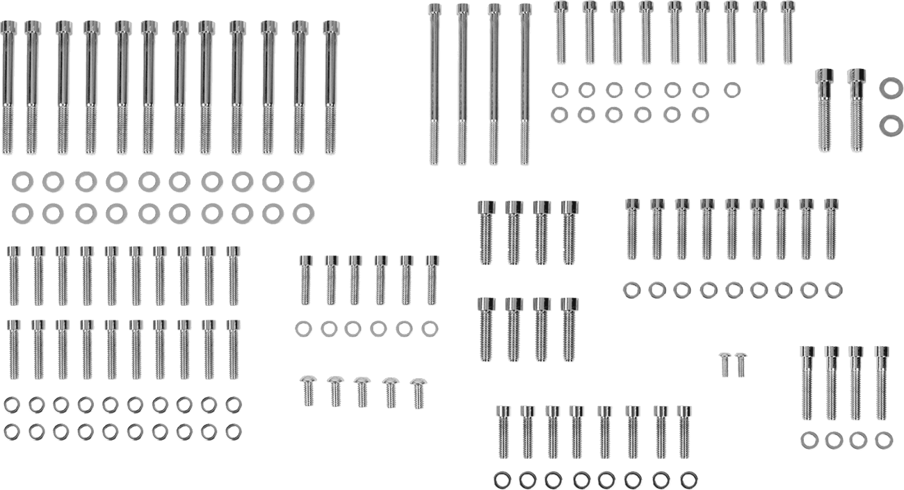 DRAG SPECIALTIES 2401-0967 Bolt Kit - Engine - Smooth/Socket-Head - Chrome - M8