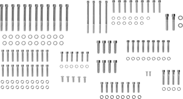 DRAG SPECIALTIES 2401-0967 Bolt Kit - Engine - Smooth/Socket-Head - Chrome - M8