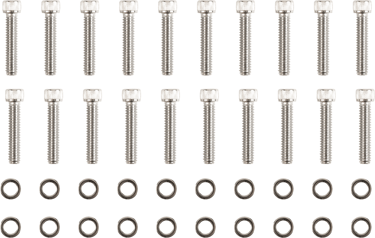 DRAG SPECIALTIES 2401-0970 Bolt Kit - Rocker Cover - Knurled/Socket-Head - Chrome - M8