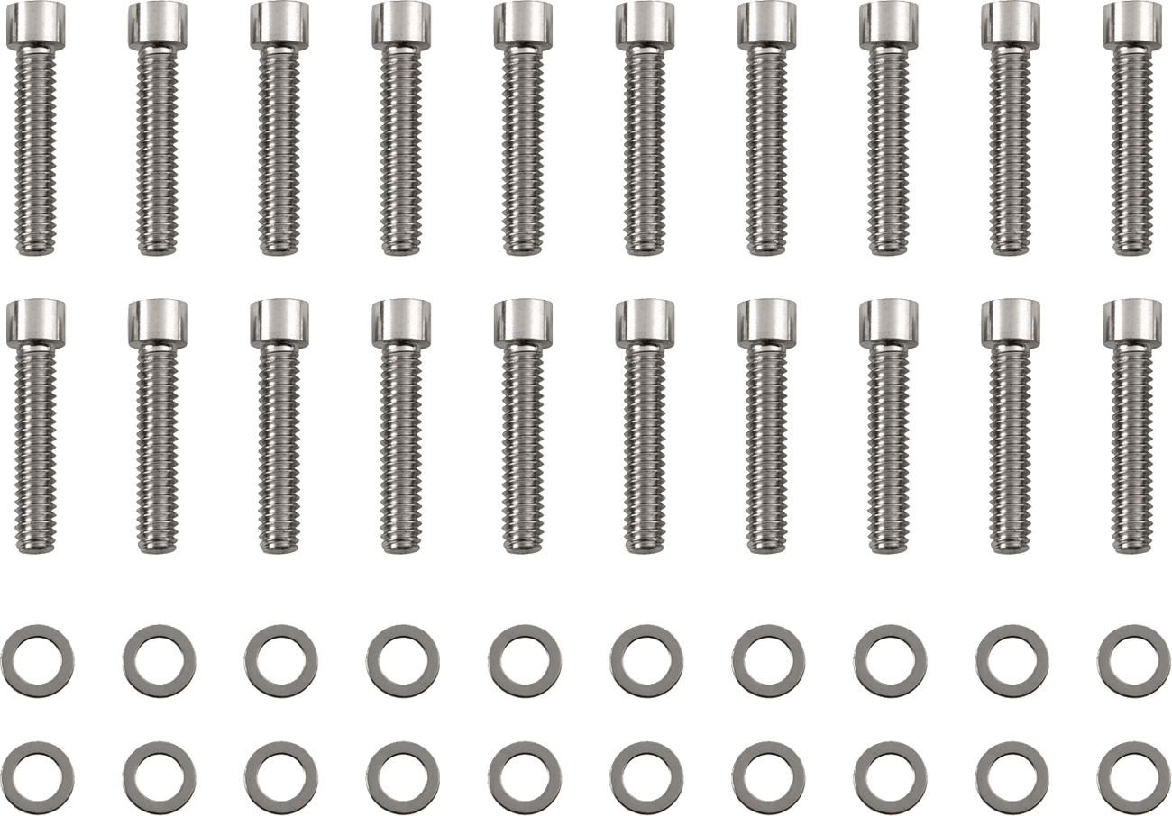 DRAG SPECIALTIES 2401-0971 Bolt Kit - Rocker Cover - Smooth/Socket-Head - Chrome - M8