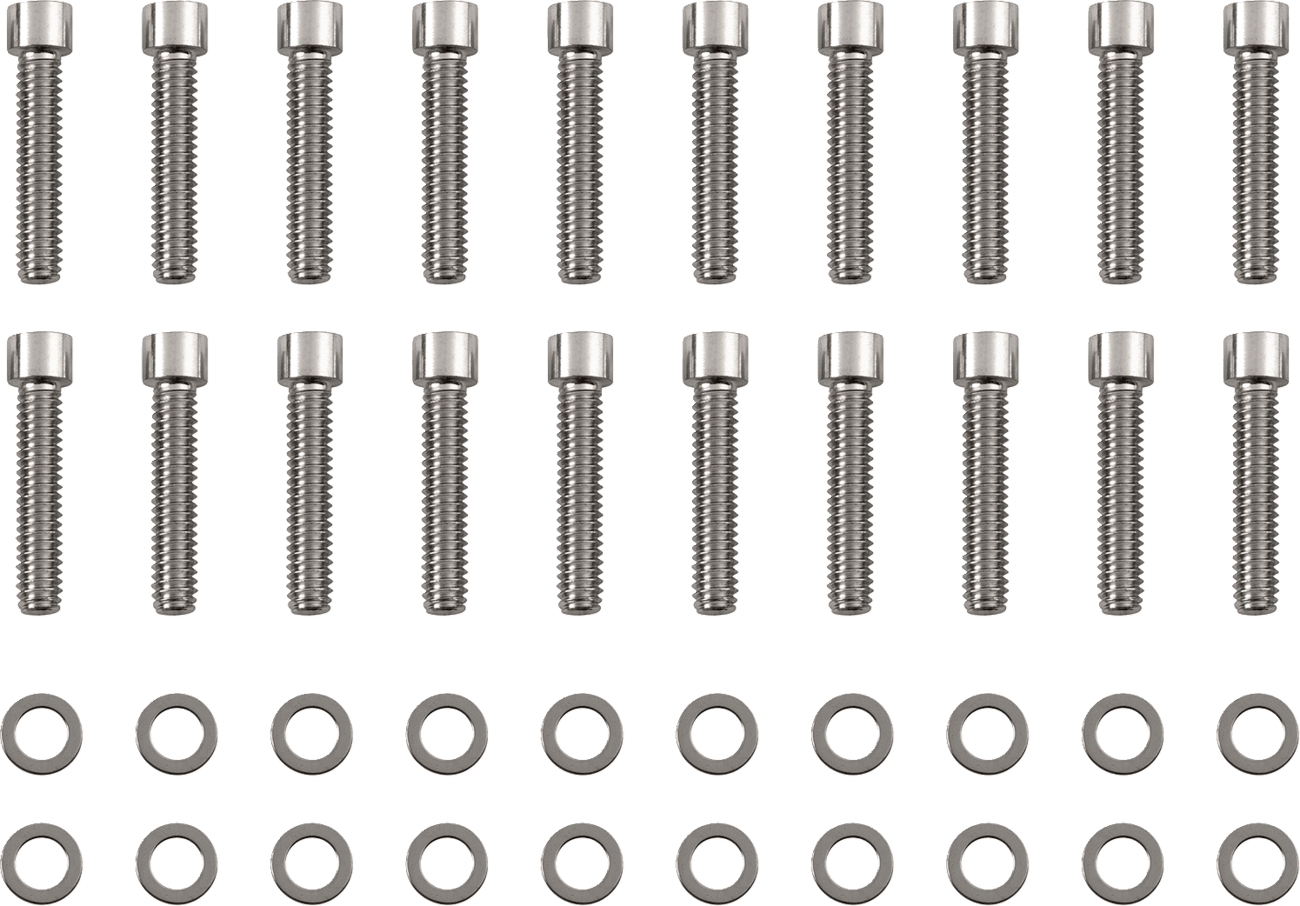 DRAG SPECIALTIES 2401-0971 Bolt Kit - Rocker Cover - Smooth/Socket-Head - Chrome - M8