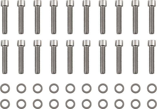 DRAG SPECIALTIES 2401-0971 Bolt Kit - Rocker Cover - Smooth/Socket-Head - Chrome - M8