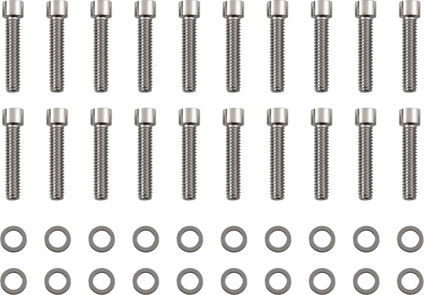 DRAG SPECIALTIES 2401-0971 Bolt Kit - Rocker Cover - Smooth/Socket-Head - Chrome - M8
