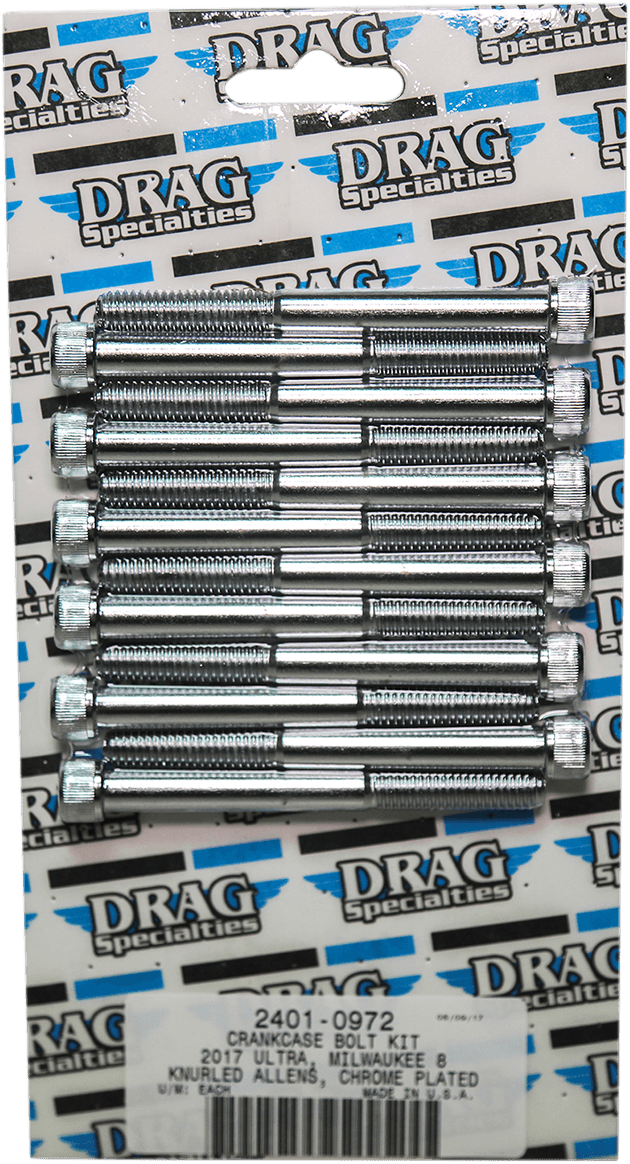 DRAG SPECIALTIES 2401-0972 Bolt Kit - Crankcase - Knurled/Socket-Head - Chrome - M8 — image 2 of 2