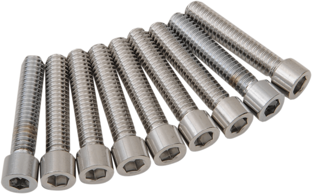 DRAG SPECIALTIES 2401-0975 Bolt Kit - Cam Cover - Smooth/Socket-Head - Chrome - M8