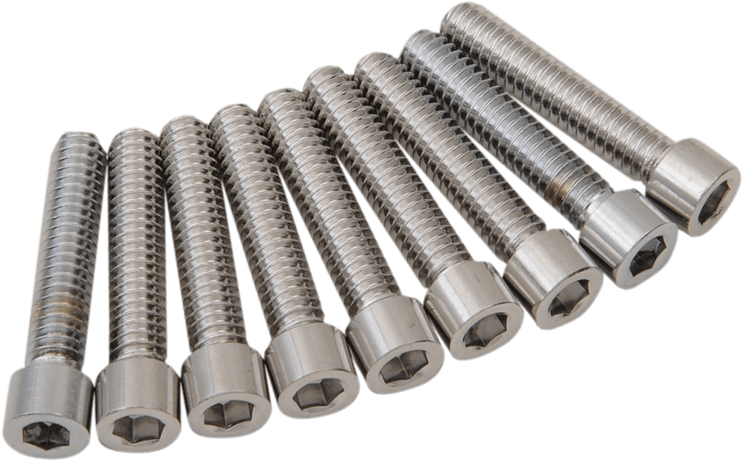 DRAG SPECIALTIES 2401-0975 Bolt Kit - Cam Cover - Smooth/Socket-Head - Chrome - M8 — image 1 of 2