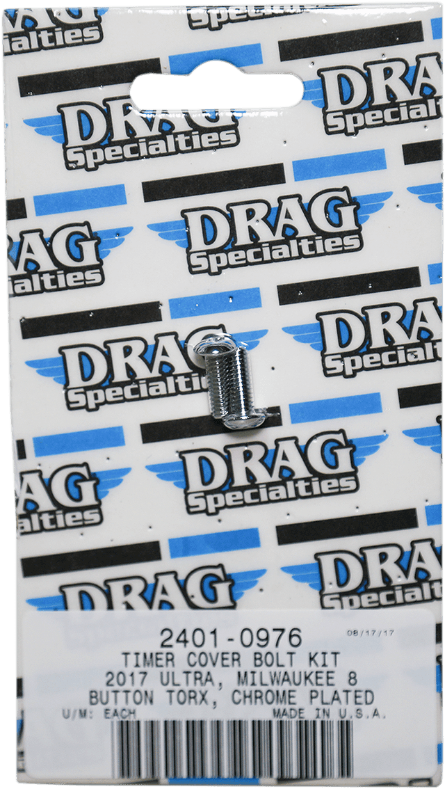 DRAG SPECIALTIES 2401-0976 Bolt Kit - Timing Cover - Smooth/Button-Head/Torx - Chrome - M8 — image 2 of 2