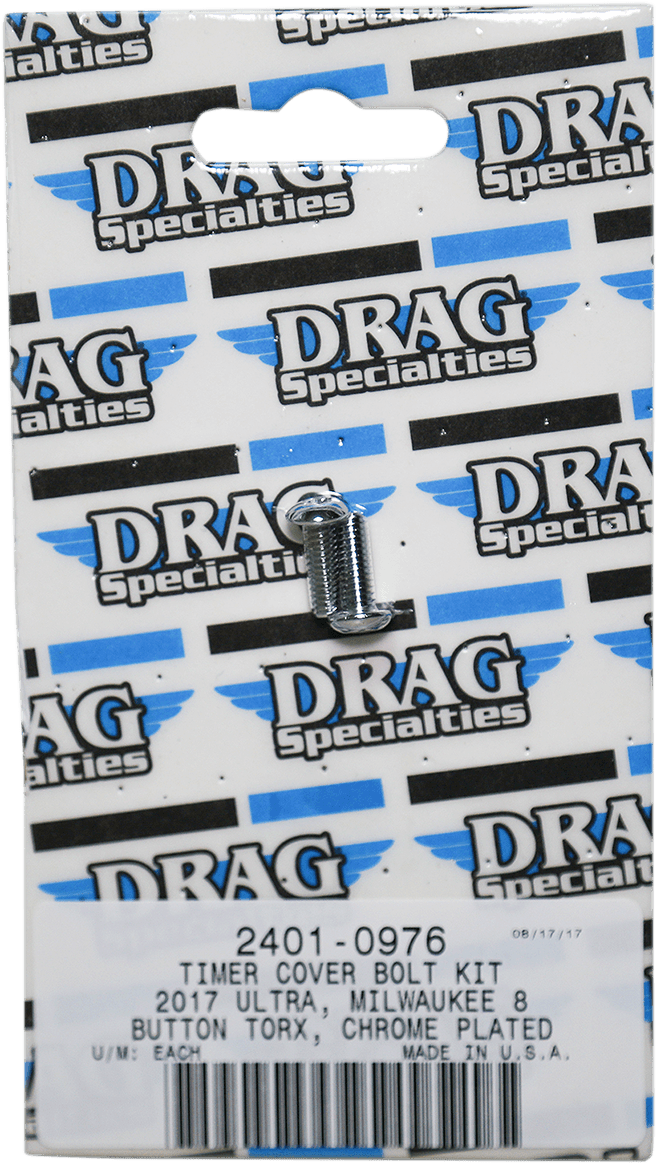DRAG SPECIALTIES 2401-0976 Bolt Kit - Timing Cover - Smooth/Button-Head/Torx - Chrome - M8 — image 2 of 2