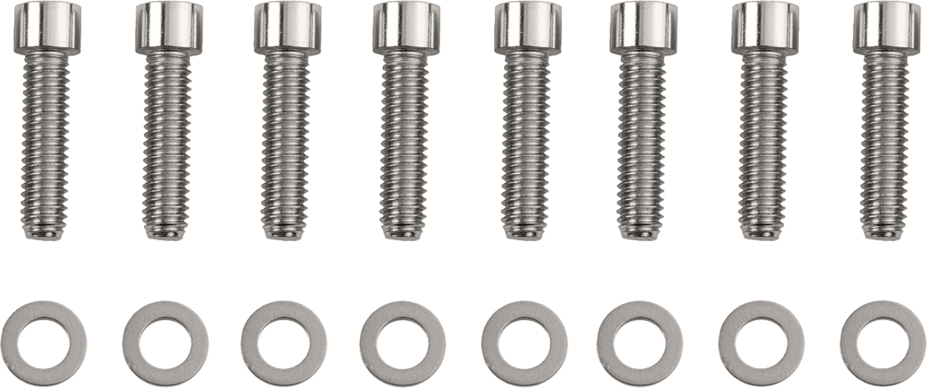 DRAG SPECIALTIES 2401-0982 Bolt Kit - Transmission Bearing Housing - Smooth/Socket-Head - Chrome - M8