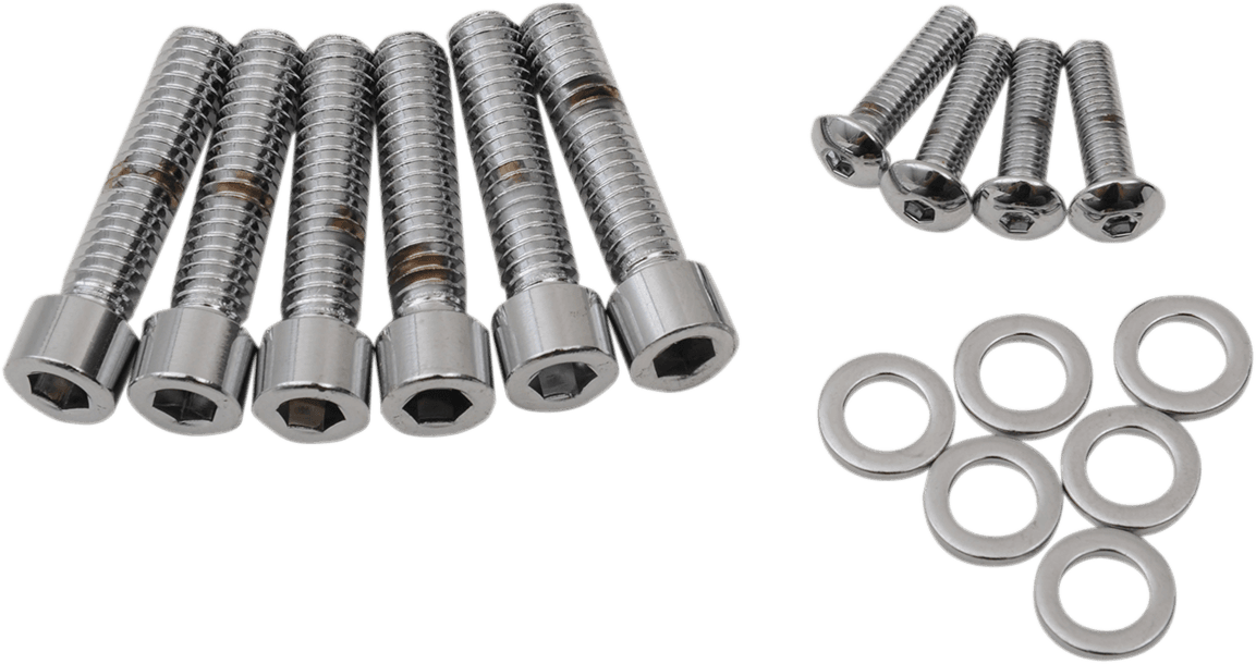 DRAG SPECIALTIES 2401-0984 Bolt Kit - Handlebar Controls - Smooth/Socket-Head - Chrome - M8