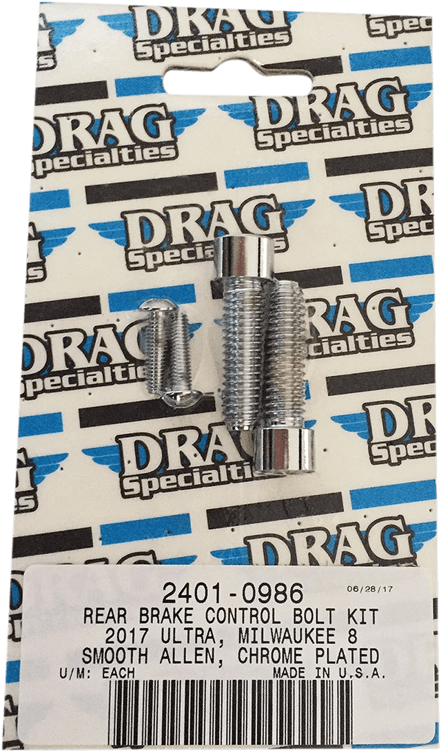 DRAG SPECIALTIES 2401-0986 Bolt Kit - Rear Brake Control - Smooth/Socket-Head - Chrome - M8 — image 2 of 2