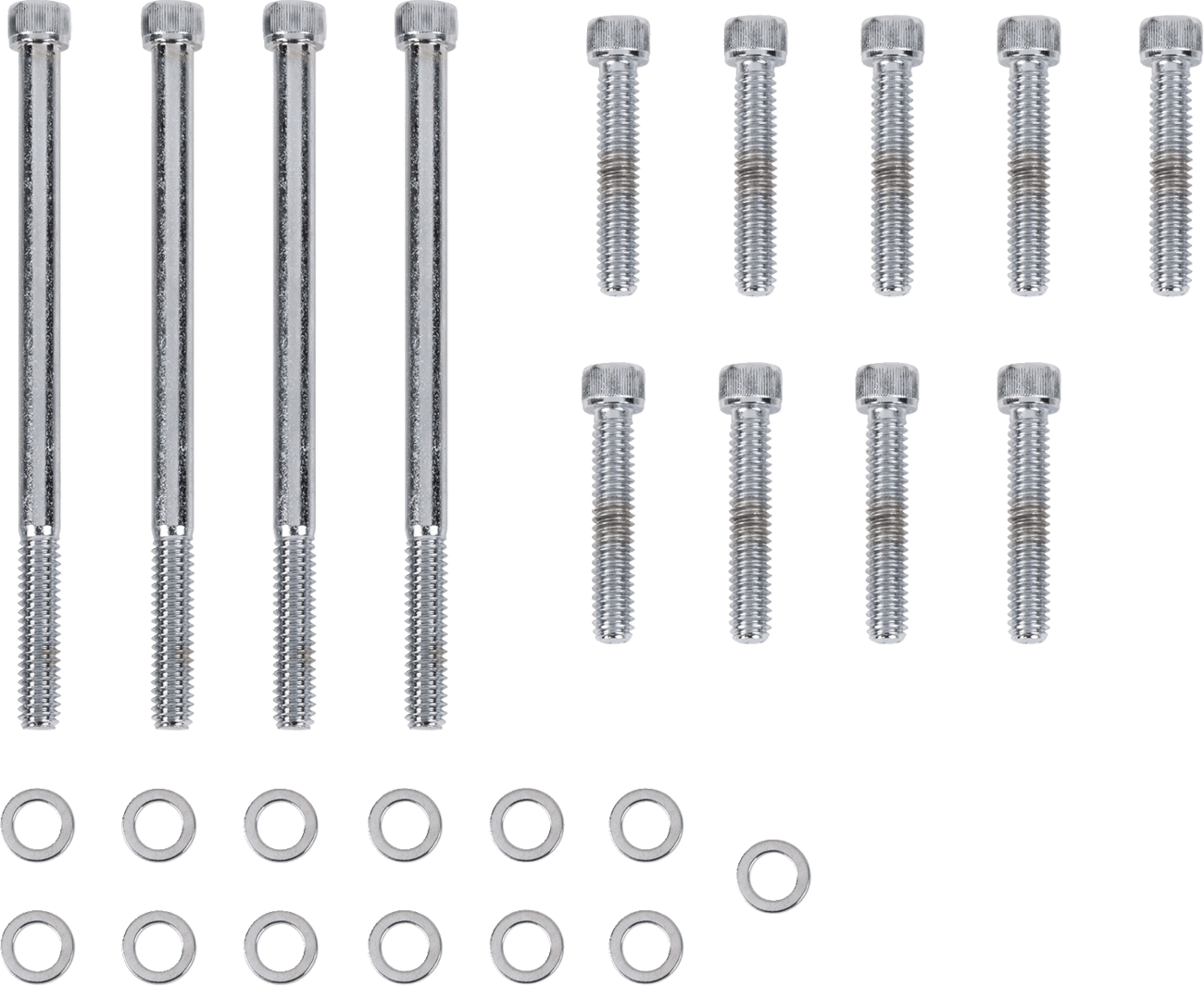 DRAG SPECIALTIES 2401-0989 Bolt Kit - Outer Primary - Knurled/Socket-Head - Chrome - M8