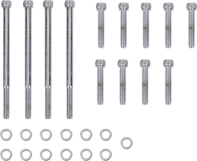 DRAG SPECIALTIES 2401-0989 Bolt Kit - Outer Primary - Knurled/Socket-Head - Chrome - M8