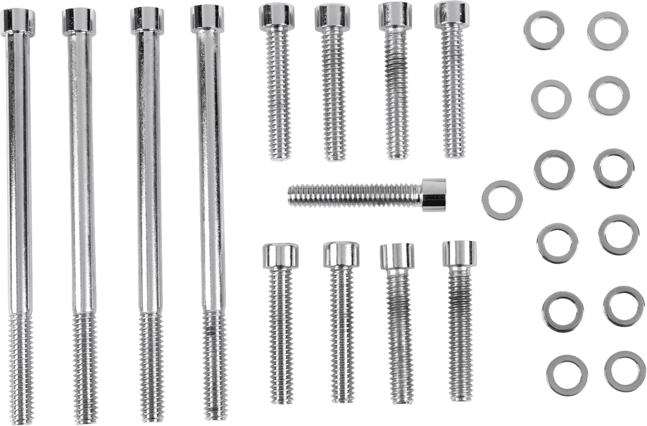 DRAG SPECIALTIES 2401-0990 Bolt Kit - Outer Primary - Smooth/Socket-Head - Chrome - M8