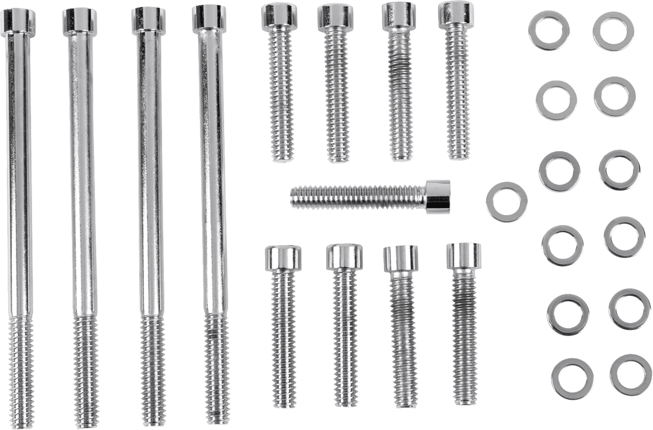 DRAG SPECIALTIES 2401-0990 Bolt Kit - Outer Primary - Smooth/Socket-Head - Chrome - M8