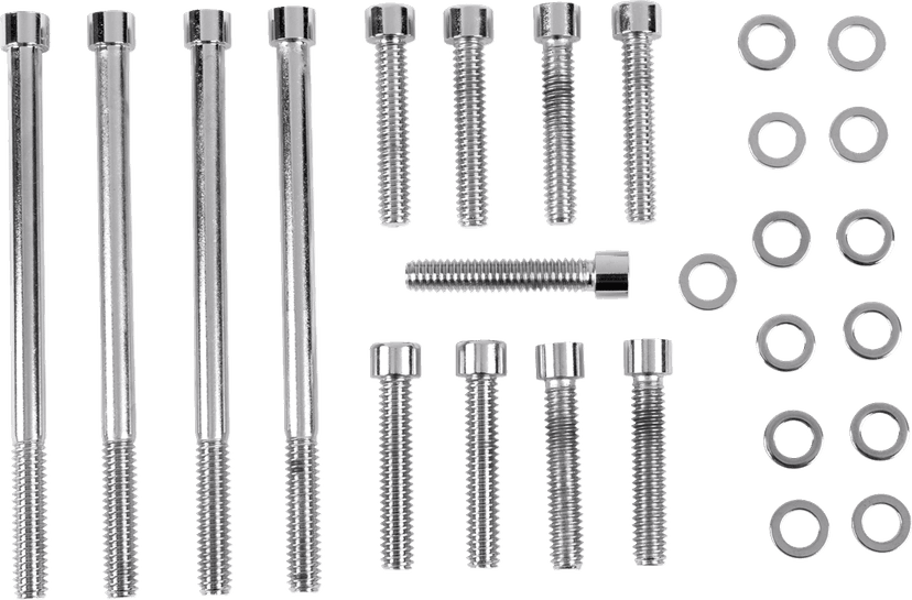 DRAG SPECIALTIES 2401-0990 Bolt Kit - Outer Primary - Smooth/Socket-Head - Chrome - M8