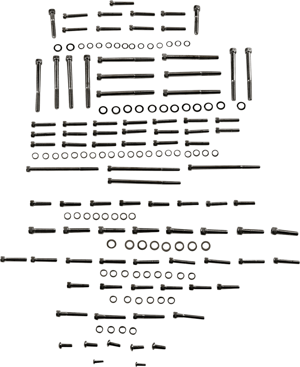 DRAG SPECIALTIES 2401-1017 Bolt Kit - Engine - Knurled/Socket-Head - Black/Chrome - M8