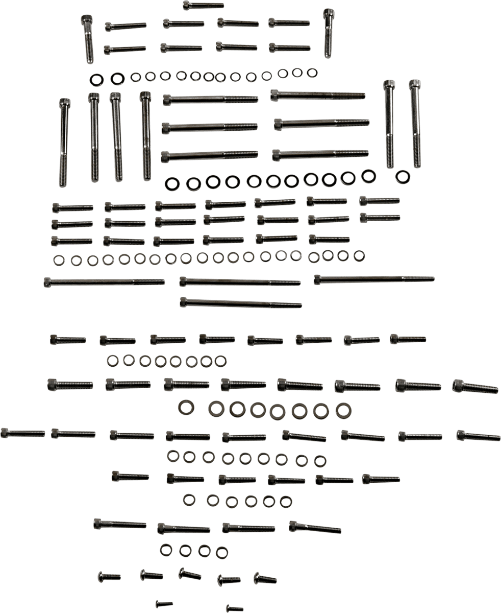 DRAG SPECIALTIES 2401-1017 Bolt Kit - Engine - Knurled/Socket-Head - Black/Chrome - M8