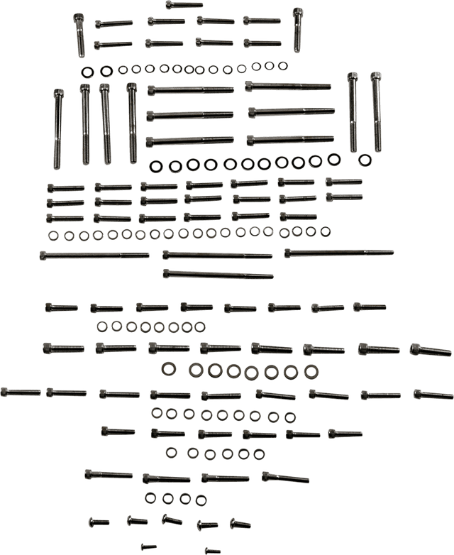 DRAG SPECIALTIES 2401-1017 Bolt Kit - Engine - Knurled/Socket-Head - Black/Chrome - M8