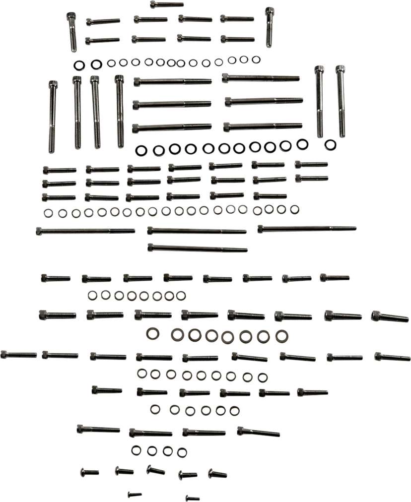 DRAG SPECIALTIES 2401-1017 Bolt Kit - Engine - Knurled/Socket-Head - Black/Chrome - M8