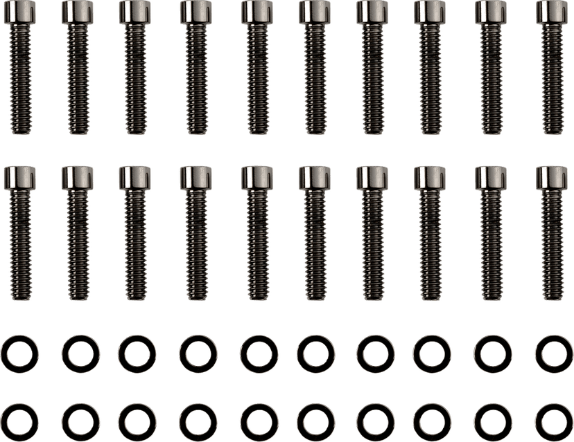 DRAG SPECIALTIES 2401-1022 Bolt Kit - Rocker Cover - Smooth/Socket-Head - Black/Chrome - M8 — image 1 of 2