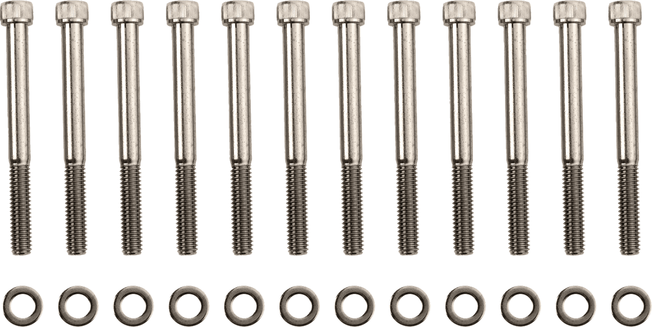 DRAG SPECIALTIES 2401-1023 Bolt Kit - Crankcase - Knurled/Socket-Head - Black/Chrome - M8