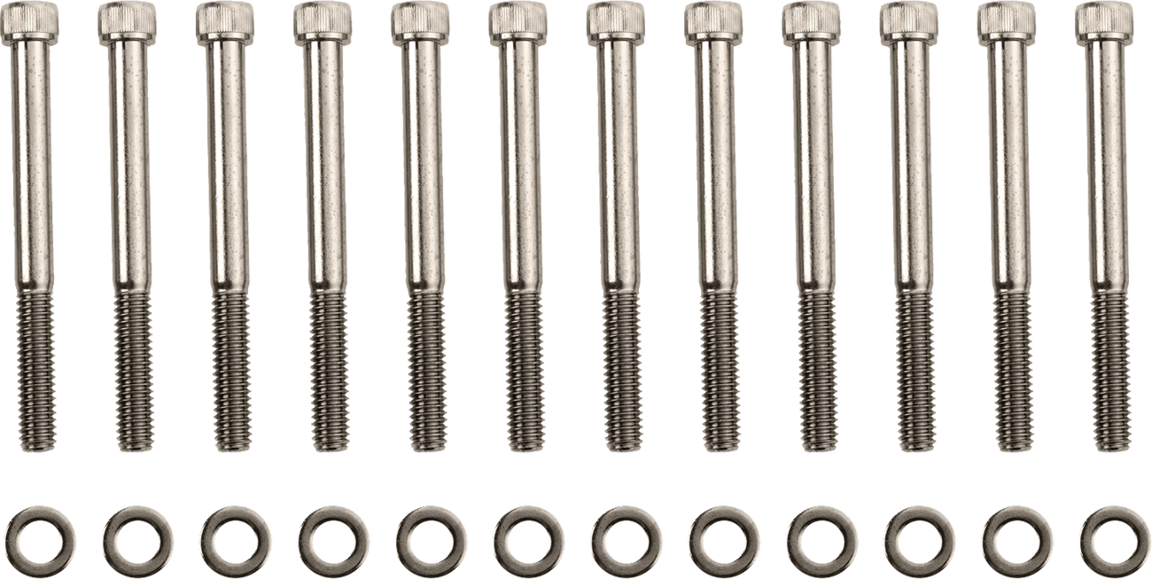 DRAG SPECIALTIES 2401-1023 Bolt Kit - Crankcase - Knurled/Socket-Head - Black/Chrome - M8