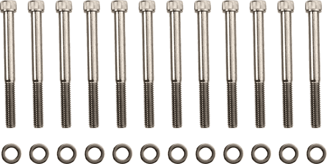 DRAG SPECIALTIES 2401-1023 Bolt Kit - Crankcase - Knurled/Socket-Head - Black/Chrome - M8