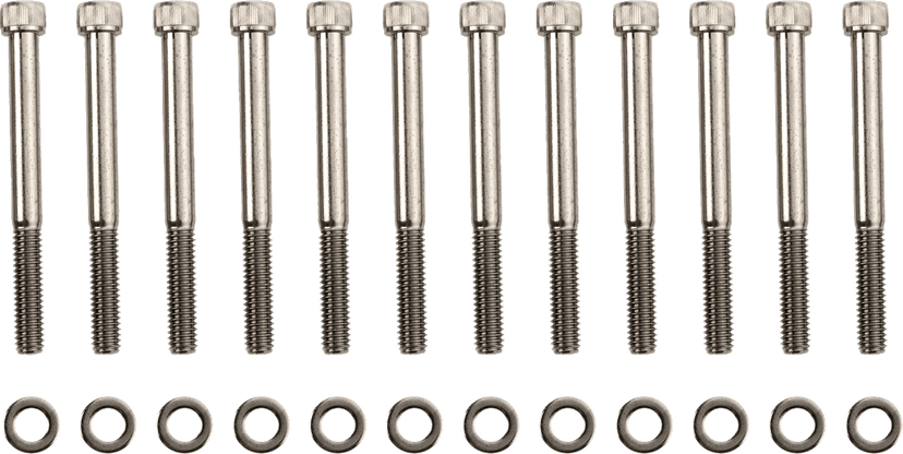 DRAG SPECIALTIES 2401-1023 Bolt Kit - Crankcase - Knurled/Socket-Head - Black/Chrome - M8