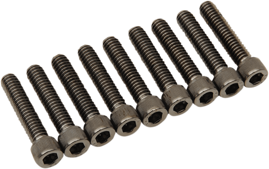 DRAG SPECIALTIES 2401-1025 Bolt Kit - Cam Cover - Knurled/Socket-Head - Black/Chrome - M8