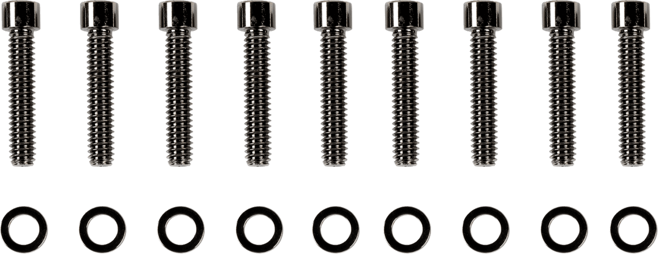 DRAG SPECIALTIES 2401-1026 Bolt Kit - Cam Cover - Smooth/Socket-Head - Black/Chrome - M8